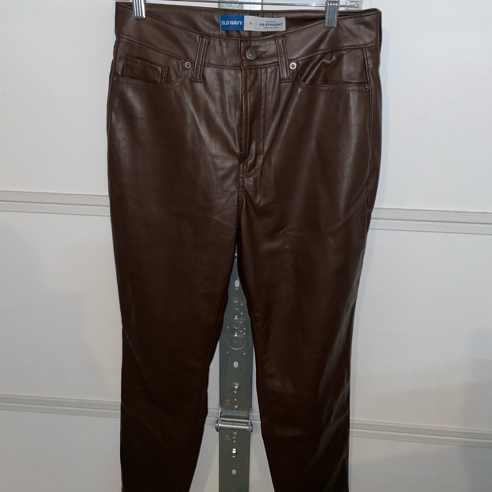 Old Navy Faux Leather Brown Pants